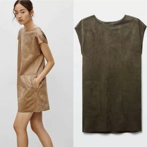 Aritzia Wilfred Free Nori Vegan Suede Dress (xxs)
